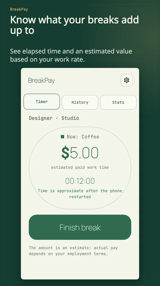 BreakPay: Break Timer screenshot 1