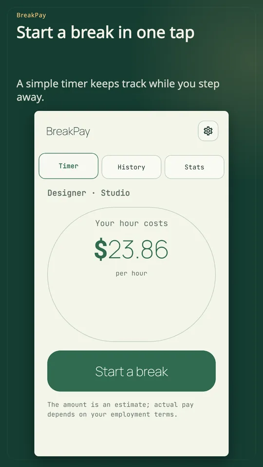 BreakPay: Break Timer screenshot 2