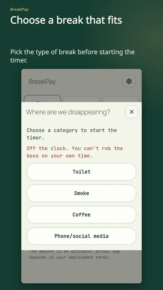 BreakPay: Break Timer screenshot 3