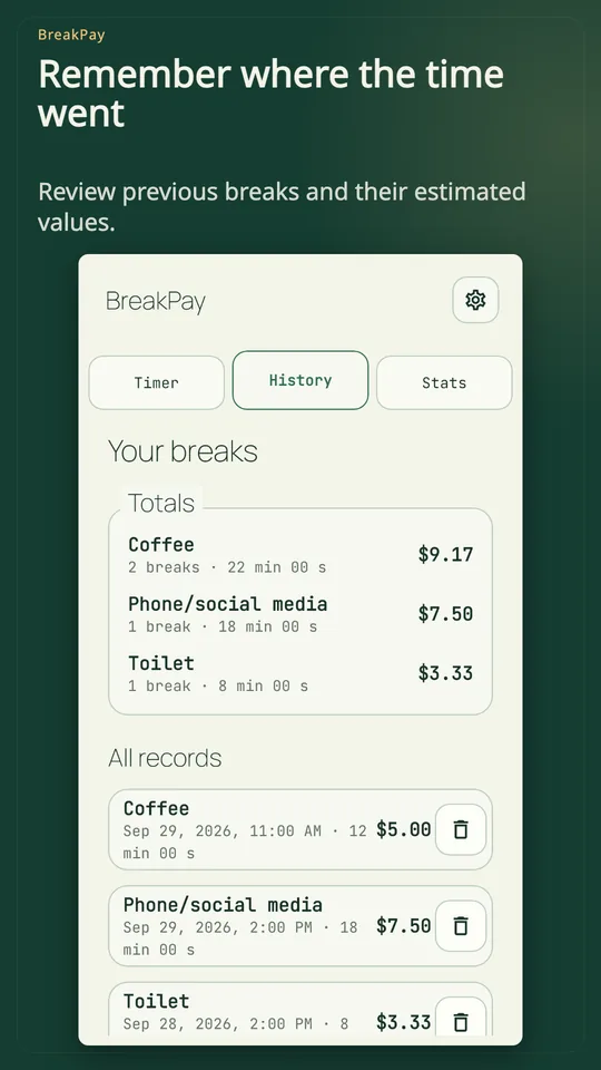 BreakPay: Break Timer screenshot 4