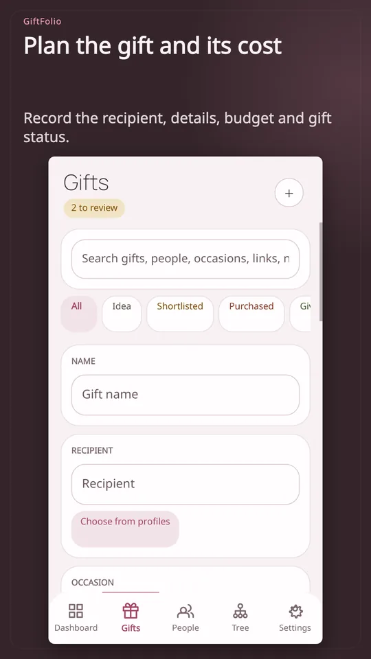GiftFolio: Gift Planner screenshot 3