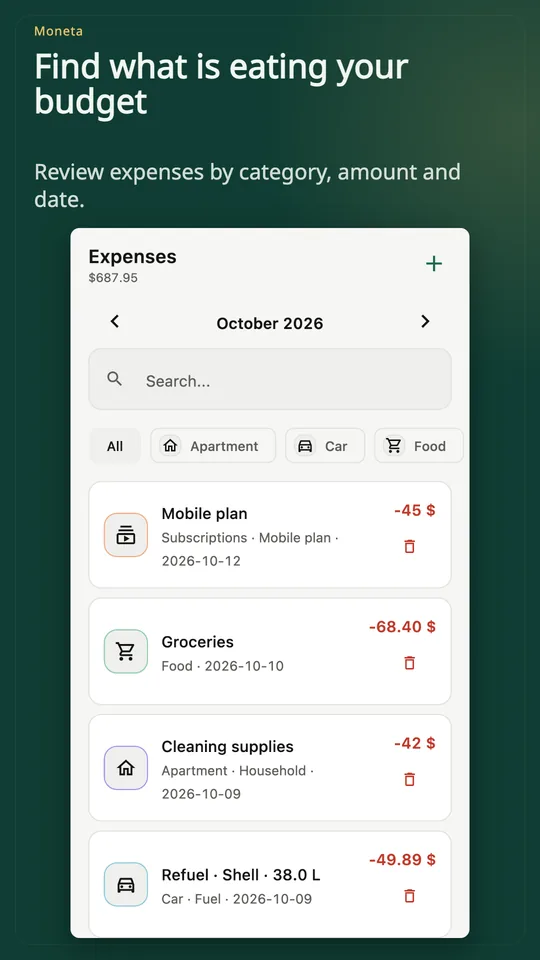 Moneta: Expense Tracker screenshot 2