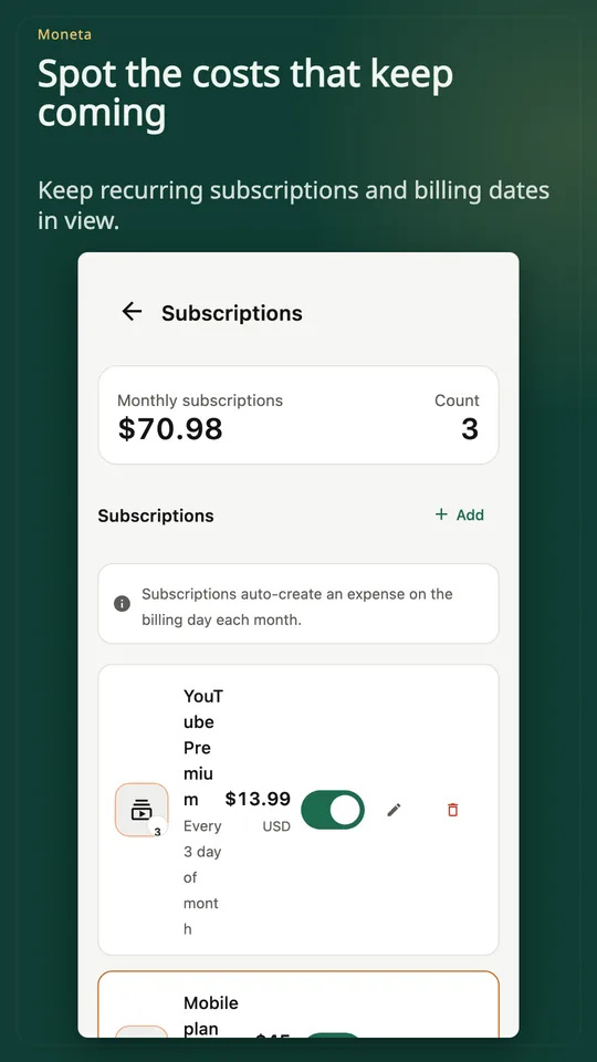 Moneta: Expense Tracker screenshot 4