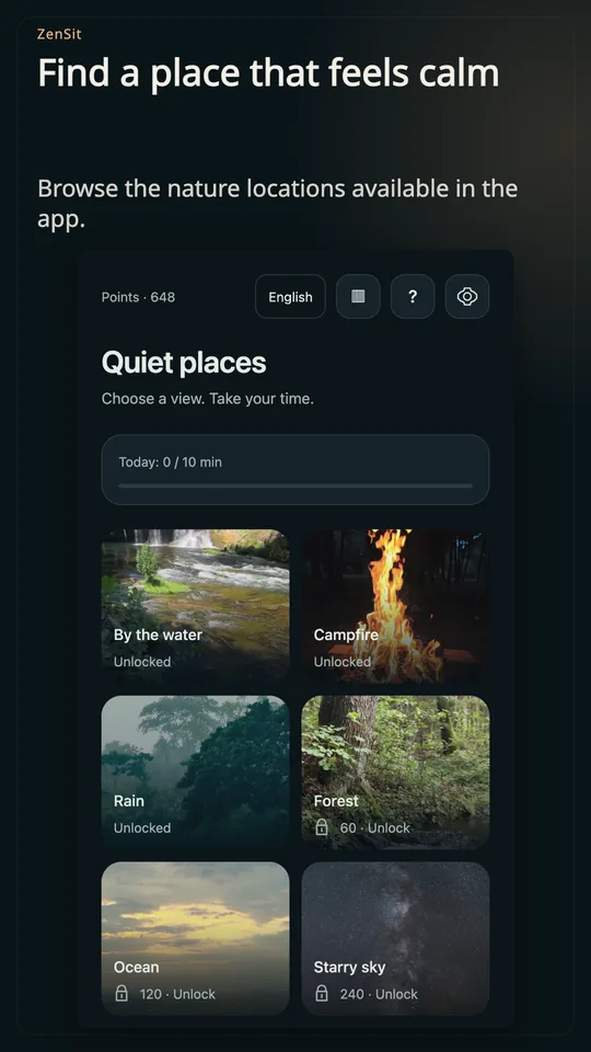 Zen Sit: Relax & Nature Sounds screenshot 2
